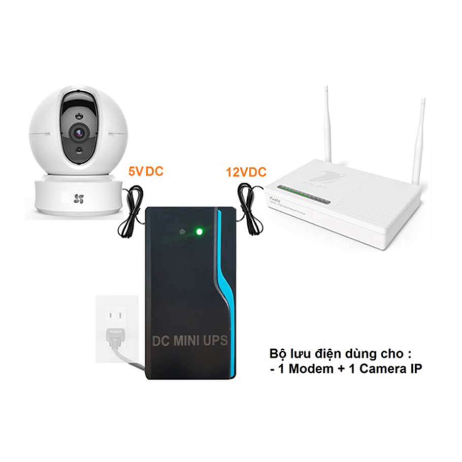 Bộ cấp nguồn liên tục 5V+12V UPS mini DIAMOND DA-MU512-8.000